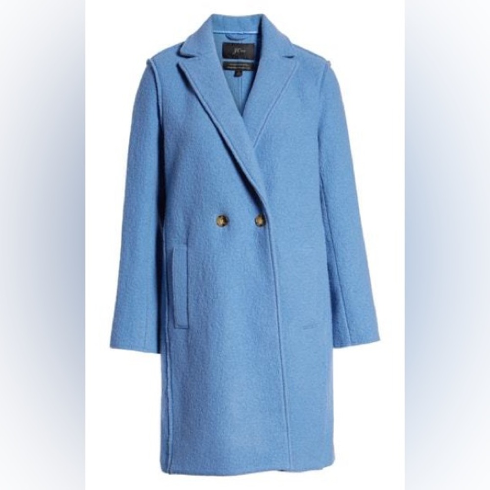 J.Crew Italian Boiled Wool Coat - size 2 light blue